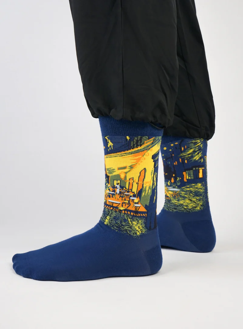 Bio-Kunstsocken - Caféterrasse am Abend Van Gogh Gr.: 36-40