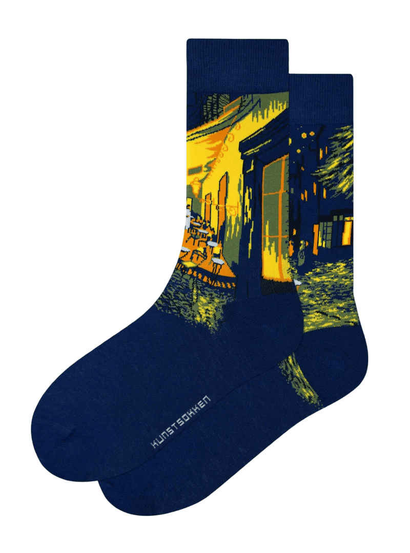 Bio-Kunstsocken - Caféterrasse am Abend Van Gogh